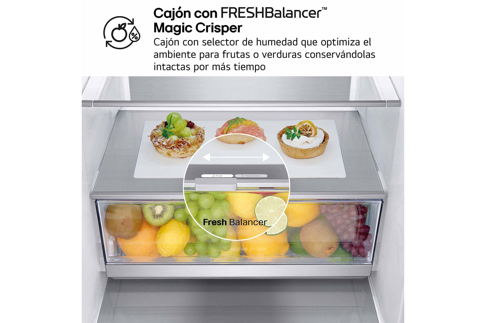 LG Frigorífico Combi Door Cooling+,  2,03m, Clasificación D, capacidad de 419l, inox antihuellas. Serie 700, GBV7280DPY