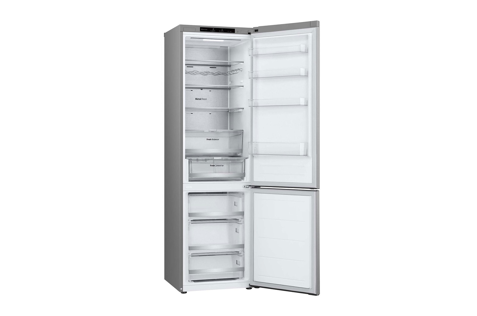 LG Frigorífico Combi Door Cooling+,  2,03m, Clasificación D, capacidad de 419l, inox antihuellas. Serie 700, GBV7280DPY