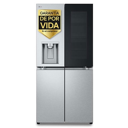 LG – Frigorífico americano LG Total No Frost, 178,70 cm, InstaView, con dispensador, Inox – GMG861MBAE.