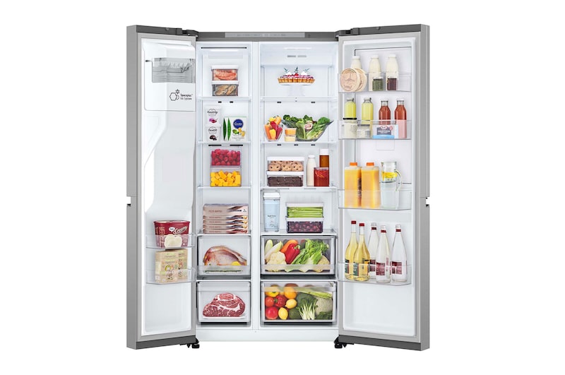 LG Frigorífico Side By side  Serie 400, Door-In-Door, sin toma de agua, Inox antihuellas.  E, 641 L, GSJC41PYPE.APYQEUR