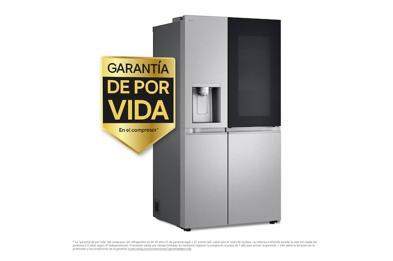 LG Frigorífico Side By side Serie 900, Instaview Door-In-Door, Acero texturizado antihuellas. D, 628 L, GSXE90MBAD.AMBQEUR