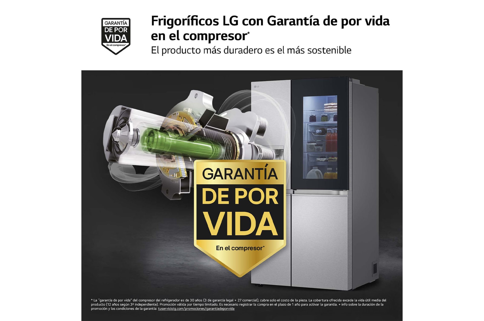 LG Frigorífico Side By side Serie 900, Instaview Door-In-Door, Acero texturizado antihuellas. D, 628 L, GSXE90MBAD.AMBQEUR