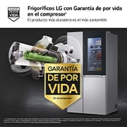 LG Frigorífico Side By side Serie 900, Instaview Door-In-Door, Acero texturizado antihuellas. D, 628 L, GSXE90MBAD.AMBQEUR