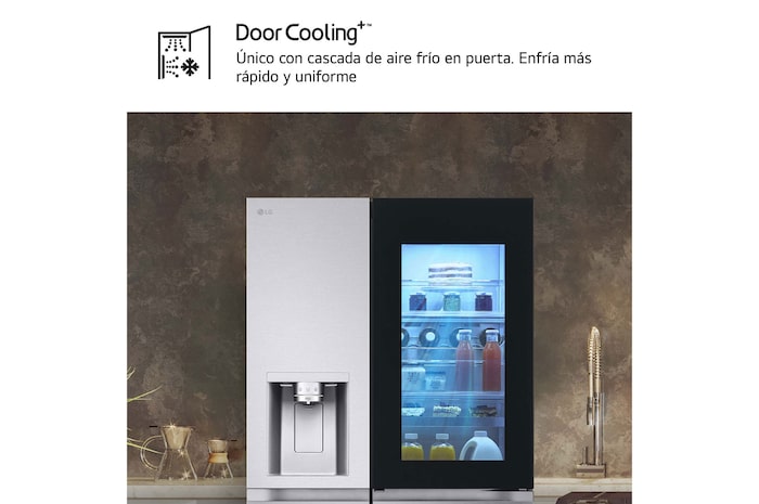 LG Frigorífico Side By side Serie 900, Instaview Door-In-Door, Acero texturizado antihuellas. D, 628 L, GSXE90MBAD.AMBQEUR