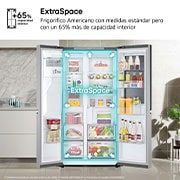 LG Frigorífico Side By side Serie 900, Instaview Door-In-Door, Acero texturizado antihuellas. D, 628 L, GSXE90MBAD.AMBQEUR