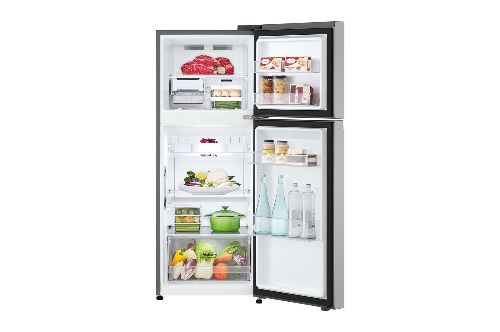 LG Frigorífico Dos Puertas 1,45m, Clasificación E, Total No Frost, Door Cooling, Inox antihuellas, GTBV22PYGKD