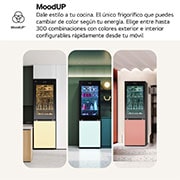 LG Frigorífico combi Instaview con MoodUP Door Cooling+, 1,86 m, Clasificación D, capacidad de 352 l,  Multicolor, GBG719MDNN