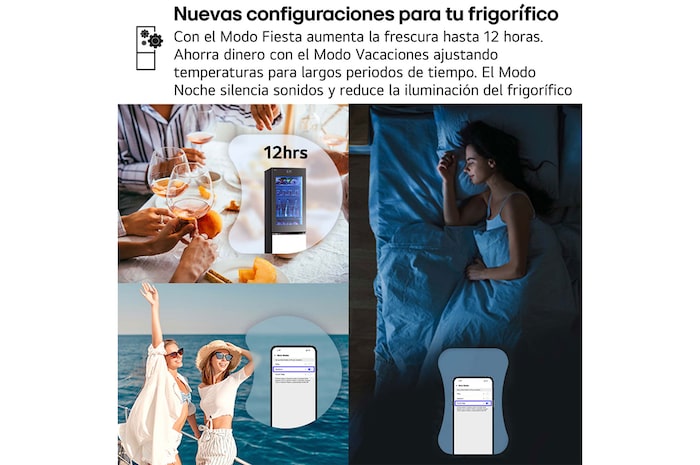 LG Frigorífico combi Instaview con MoodUP Door Cooling+, 1,86 m, Clasificación D, capacidad de 352 l,  Multicolor, GBG719MDNN