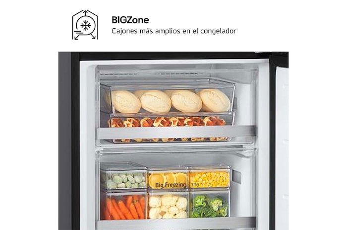 LG Frigorífico combi Instaview con MoodUP Door Cooling+, 1,86 m, Clasificación D, capacidad de 352 l,  Multicolor, GBG719MDNN