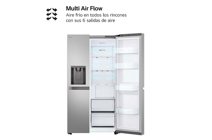 LG Frigorífico Side By side Serie 400, Inox antihuellas. E, 641 L, GSLC40PYPE.APYQEUR