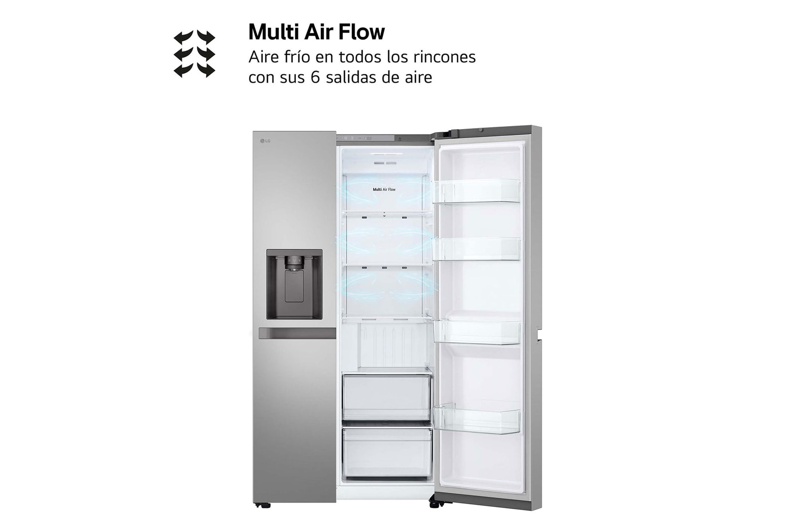 LG Frigorífico Side By side Serie 400, Inox antihuellas. E, 641 L, GSLC40PYPE.APYQEUR