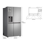 LG Outlet Frigorífico Side By side  Serie 400, sin toma de agua, Inox antihuellas.  E, 641 L, GSLC41PYPE.OUTLET