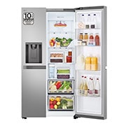 LG Outlet Frigorífico Side By side  Serie 400, sin toma de agua, Inox antihuellas.  E, 641 L, GSLC41PYPE.OUTLET
