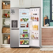 LG Outlet Frigorífico Side By side  Serie 400, sin toma de agua, Inox antihuellas.  E, 641 L, GSLC41PYPE.OUTLET