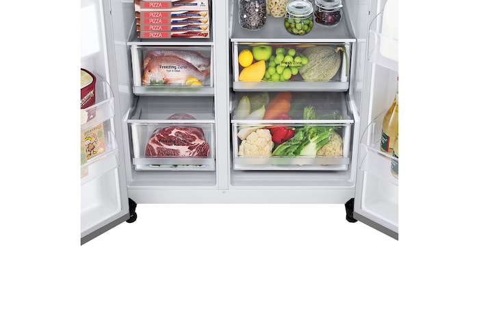 LG Frigorífico Americano Inverter Linear compressor, Clasificación D, 635 L , GSLV70PZTD