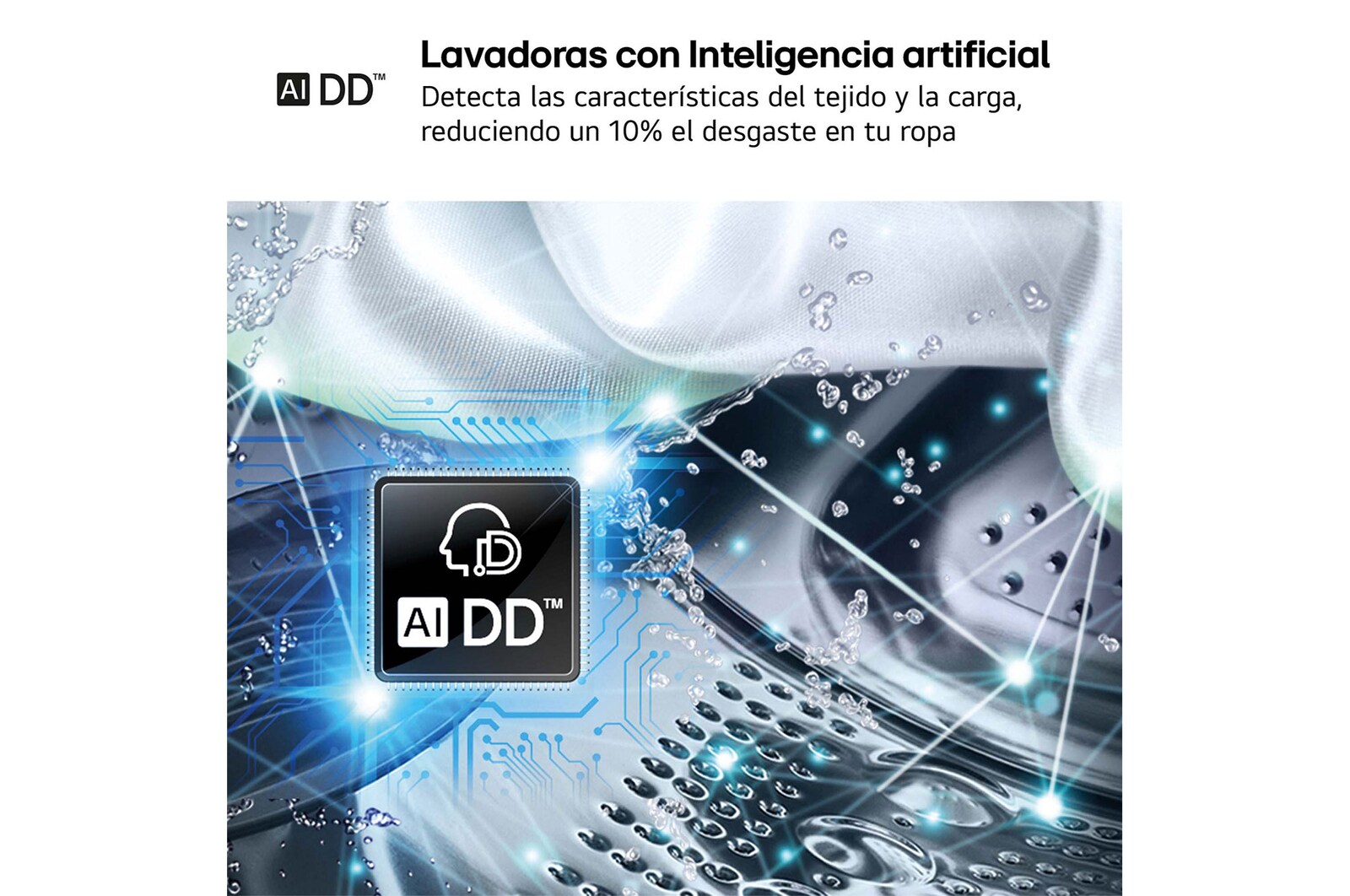 LG Lavadora inteligente AI Direct Drive. TurboWash 360º, 20kg ,  1000rpm B, Blanca, Serie XXL, F0P3CYV2W