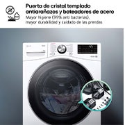 LG Lavadora inteligente AI Direct Drive. TurboWash 360º, 20kg ,  1000rpm B, Blanca, Serie XXL, F0P3CYV2W