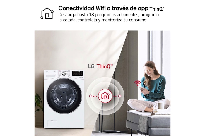 LG Lavadora inteligente AI Direct Drive. TurboWash 360º, 20kg ,  1000rpm B, Blanca, Serie XXL, F0P3CYV2W