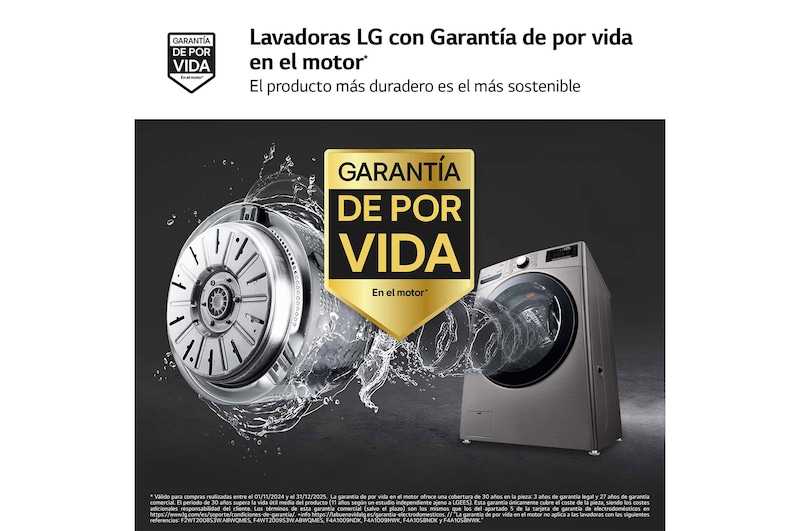 LG Lavadora LG F1P1CY2T., 17 kg, E, Inox Antihuellas, 1100rpm, Serie  XXL, F1P1CY2T