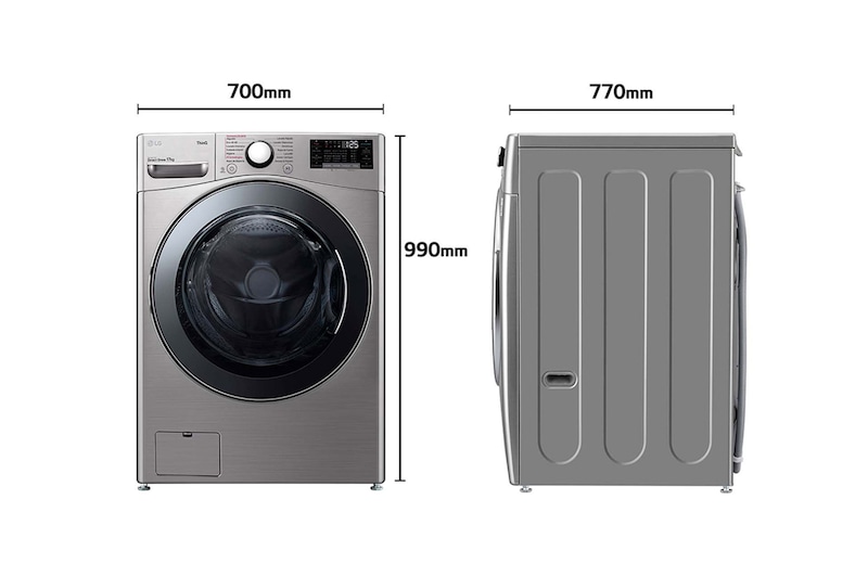 LG Lavadora LG F1P1CY2T., 17 kg, E, Inox Antihuellas, 1100rpm, Serie  XXL, F1P1CY2T