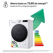 LG Outlet Lavadora inteligente AI Direct Drive, Vapor, 8kg , 1200rpm Un 10% más eficiente que A, Serie fondo especial 500, F2WR5S08AGW.OUTLET