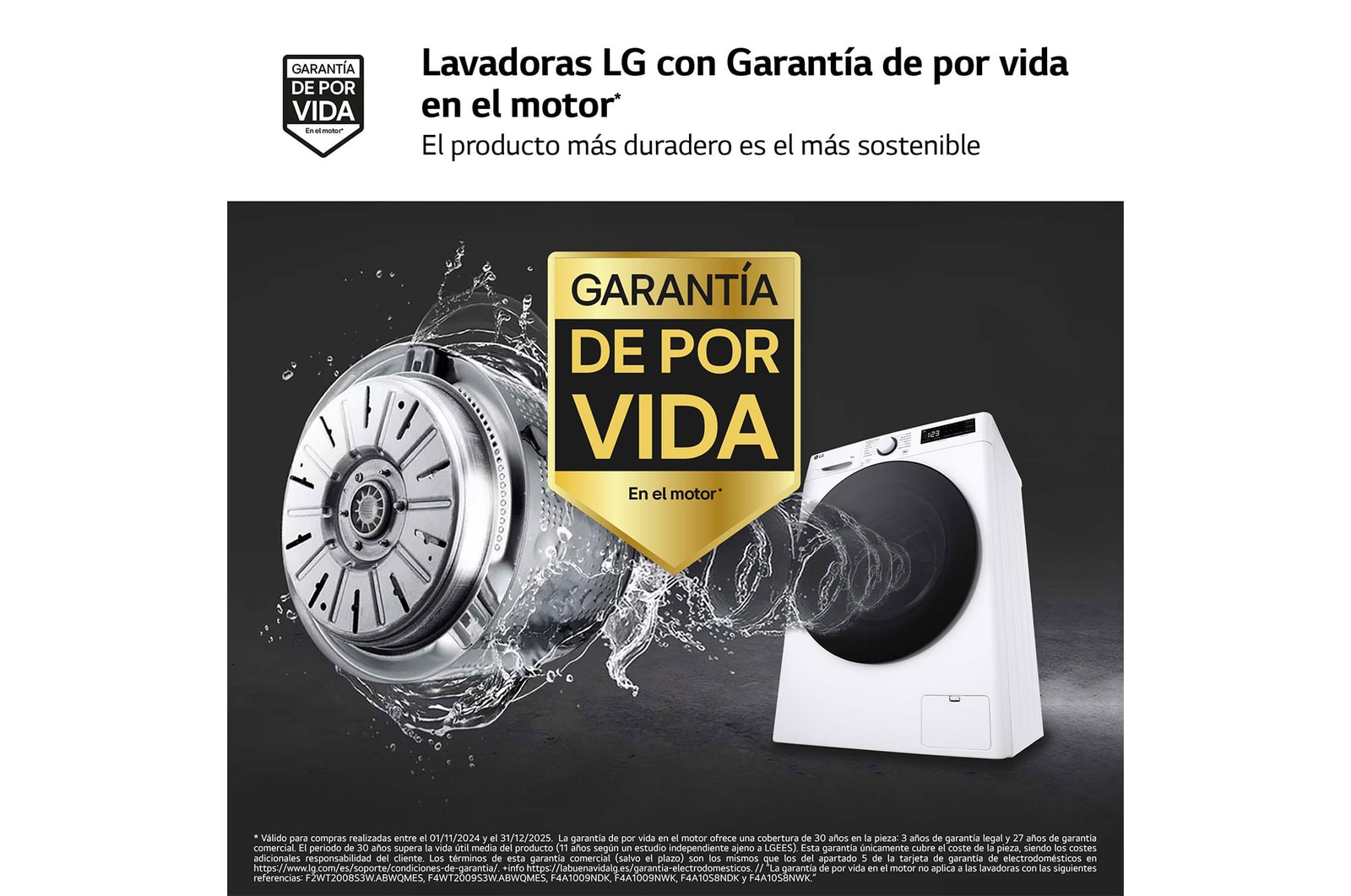 LG Outlet Lavadora inteligente AI Direct Drive, Vapor, 8kg , 1200rpm Un 10% más eficiente que A, Serie fondo especial 500, F2WR5S08AGW.OUTLET