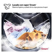 LG Outlet Lavadora inteligente AI Direct Drive, Vapor, 8kg , 1200rpm Un 10% más eficiente que A, Serie fondo especial 500, F2WR5S08AGW.OUTLET