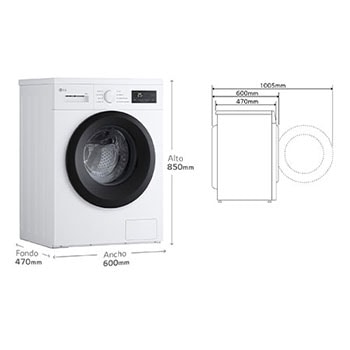 LG Outlet Lavadora  8kg 1400rpm, Clasificación A. Blanca  Serie 100, F4A10S8NWK.OBSEXC