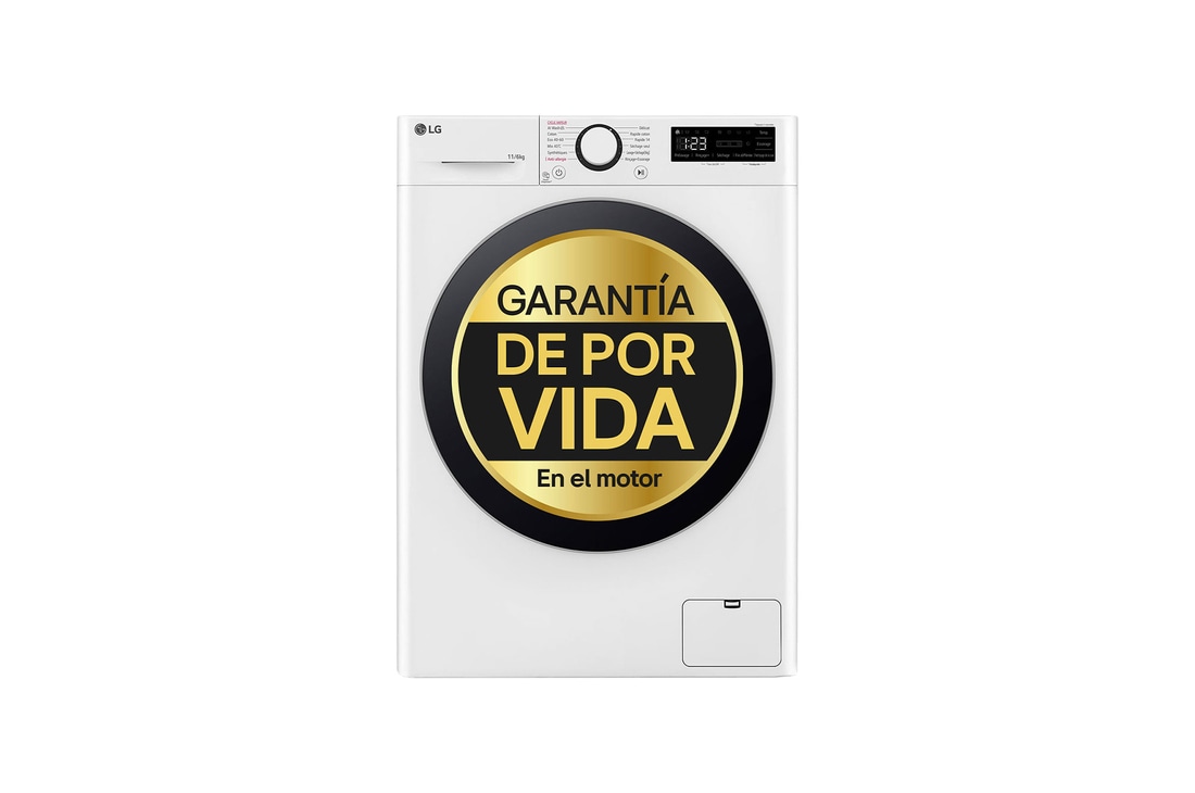 LG Lavasecadora inteligente AI Direct Drive TM, Turbowash 360º, 11/6kg, 1400rpm, Un 10% más eficiente que  A(lavado) / D(secado) Blanca, Serie 600, F4DR6011AGW