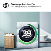 LG Lavasecadora inteligente AI Direct Drive TM, Turbowash 360º, 11/6kg, 1400rpm, Un 10% más eficiente que  A(lavado) / D(secado) Blanca, Serie 600, F4DR6011AGW