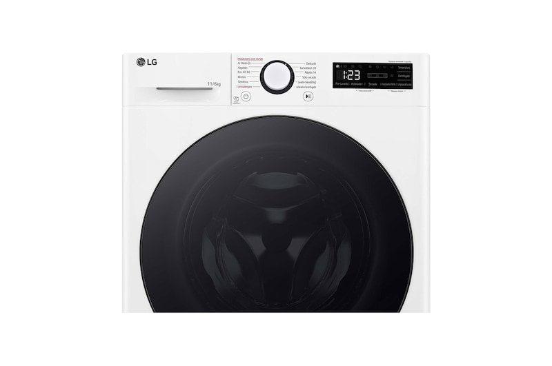 LG Lavasecadora inteligente AI Direct Drive TM, Turbowash 360º, 11/6kg, 1400rpm, Un 10% más eficiente que  A(lavado) / D(secado) Blanca, Serie 600, F4DR6011AGW