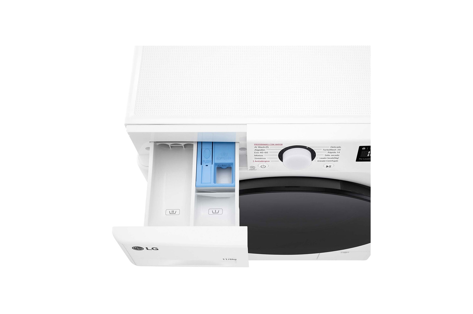 LG Lavasecadora inteligente AI Direct Drive TM, Turbowash 360º, 11/6kg, 1400rpm, Un 10% más eficiente que  A(lavado) / D(secado) Blanca, Serie 600, F4DR6011AGW
