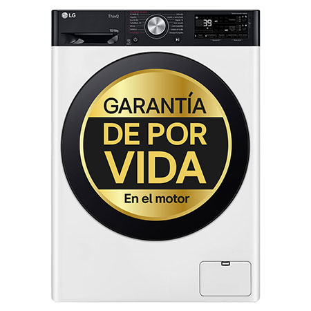 LG – Lavadora secadora LG 10 kg lavado, 6 kg secado, 1400 rpm, inteligencia artificial, Autodosificación – F4DR7510AGW.