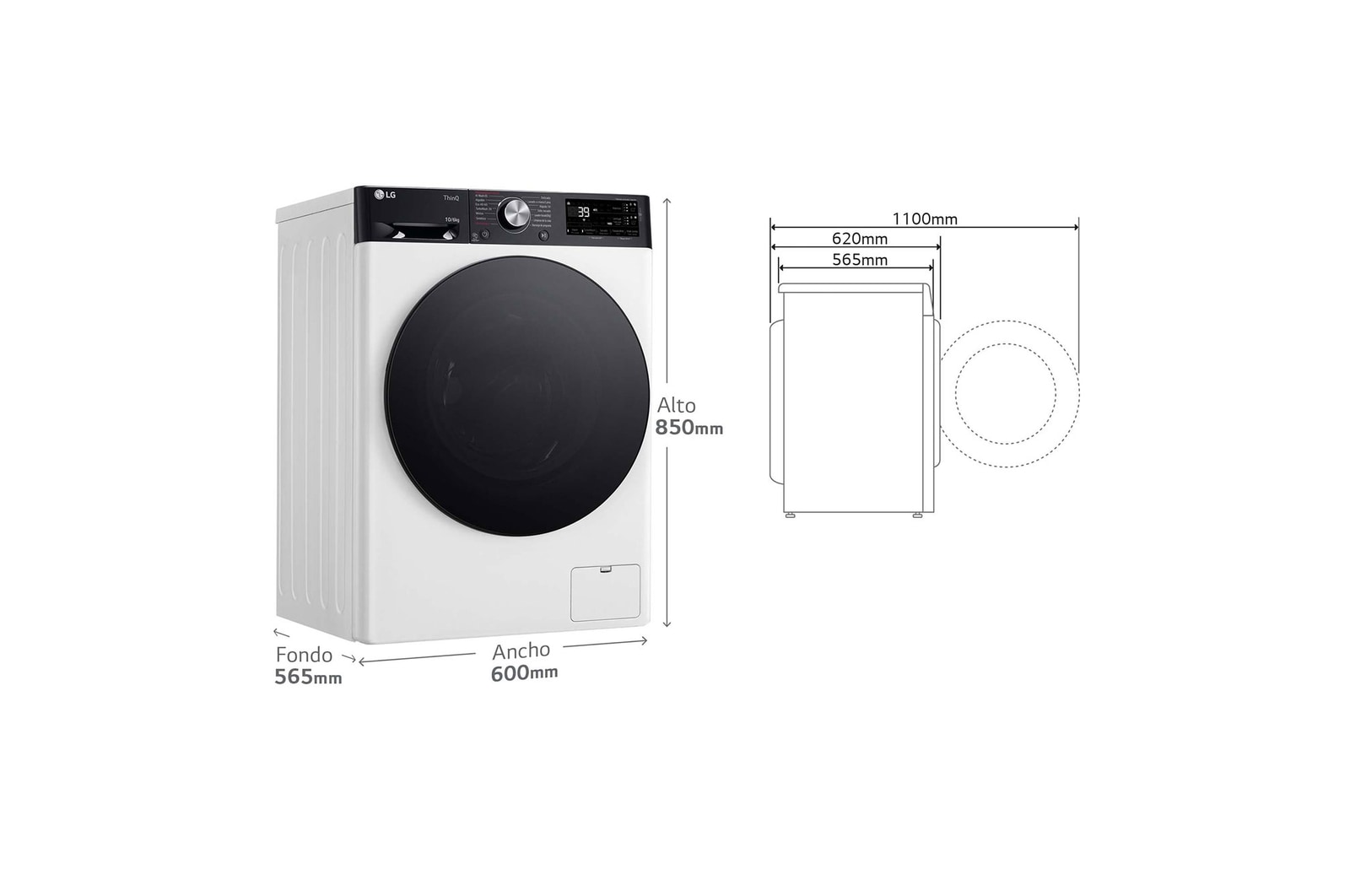 LG Lavasecadora inteligente AI Direct Driveᵀᴹ, Turbowash 360º, Autodosificación 10/6kg, 1400rpm,  Un 10% más eficiente que  A(lavado) /D(secado) Blanca, Serie 750, F4DR7510AGW