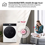 LG Lavasecadora inteligente AI Direct Driveᵀᴹ, Turbowash 360º, Autodosificación 10/6kg, 1400rpm,  Un 10% más eficiente que  A(lavado) /D(secado) Blanca, Serie 750, F4DR7510AGW