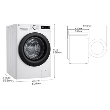 LG Lavadora inteligente AI Direct Drive,  Vapor,  10kg ,  1400rpm Un 10% más eficiente que A, Serie 500, F4WR5010A6W