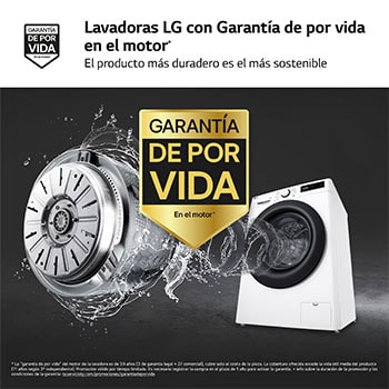 LG Lavadora inteligente AI Direct Drive,  Vapor,  10kg ,  1400rpm Un 10% más eficiente que A, Serie 500, F4WR5010A6W