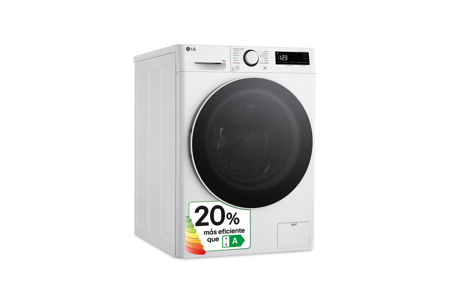 LG Lavadora inteligente AI Direct Drive. TurboWash 360º, Vapor, 13kg , 1400rpm Un 20% más eficiente que A, Serie 600, F4WR6013A0W