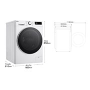 LG Lavadora inteligente AI Direct Drive. TurboWash 360º, Vapor, 13kg , 1400rpm Un 20% más eficiente que A, Serie 600, F4WR6013A0W