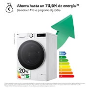 LG Lavadora inteligente AI Direct Drive. TurboWash 360º, Vapor, 13kg , 1400rpm Un 20% más eficiente que A, Serie 600, F4WR6013A0W
