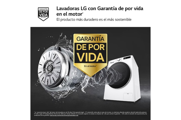 LG Lavadora inteligente AI Direct Drive. TurboWash 360º, Vapor, 13kg , 1400rpm Un 20% más eficiente que A, Serie 600, F4WR6013A0W