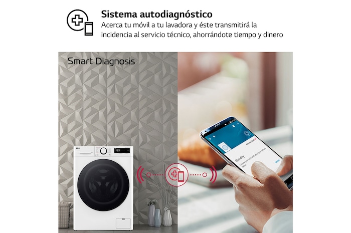 LG Lavadora inteligente AI Direct Drive. TurboWash 360º, Vapor, 13kg , 1400rpm Un 20% más eficiente que A, Serie 600, F4WR6013A0W