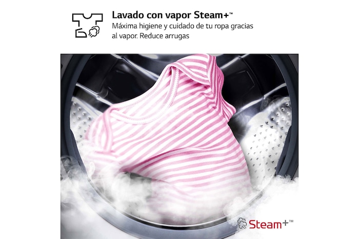 LG Lavadora inteligente AI Direct Drive. TurboWash 360º, Autodosificación, 10kg , 1400rpm Un 10% más eficiente que A, Serie 750, F4WR7510AGH