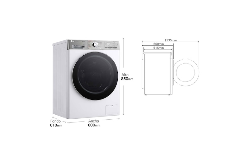 LG Lavadora inteligente AI Direct Drive. TurboWash 360º, Autodosificación, 13kg , 1400rpm Un 20% más eficiente que A, Serie 950, F4WR9513A2W