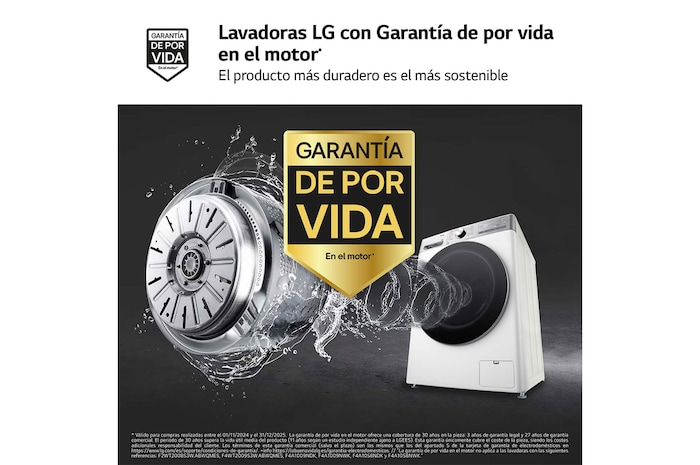 LG Lavadora inteligente AI Direct Drive. TurboWash 360º, Autodosificación, 13kg , 1400rpm Un 20% más eficiente que A, Serie 950, F4WR9513A2W