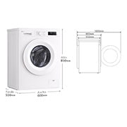 LG Lavadora eficiente 8kg, 1400rpm, A, con vapor, Serie 100, F4X1008NWH