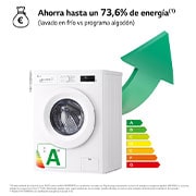 LG Lavadora eficiente 8kg, 1400rpm, A, con vapor, Serie 100, F4X1008NWH