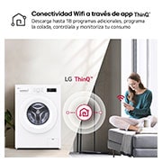 LG Lavadora eficiente 8kg, 1400rpm, A, con vapor, Serie 100, F4X1008NWH