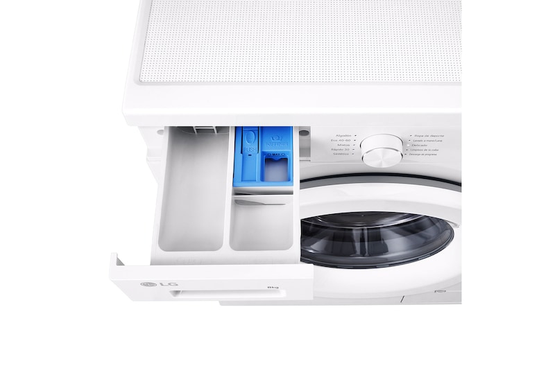 LG Lavadora eficiente 8kg, 1400rpm, A, con vapor, Serie 100, F4X1008NWH