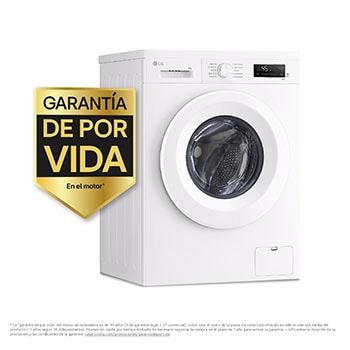 LG Lavadora eficiente 8kg, 1400rpm, A, con vapor, Serie 100, F4X1008NWH